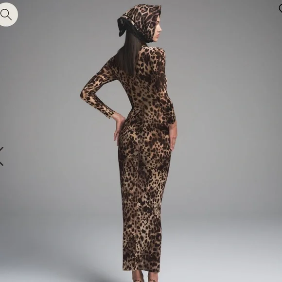 DOLCE&GABBANA X SKIMS MILKY SHEER MOCK NECK LONG DRESS - Picture 5 of 6